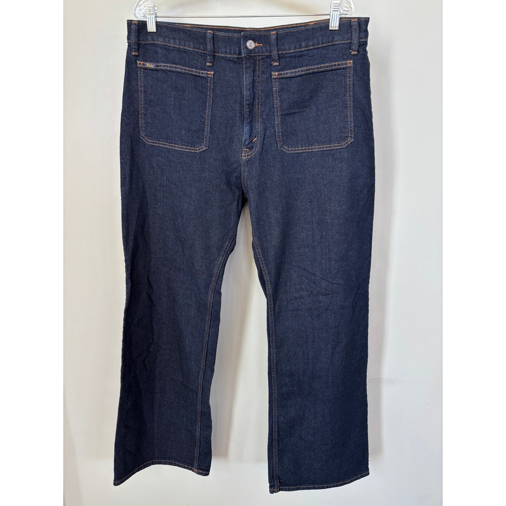Polo Ralph Lauren Women Dark Wash Wide Leg Patch Pocket Denim Jeans 33R
